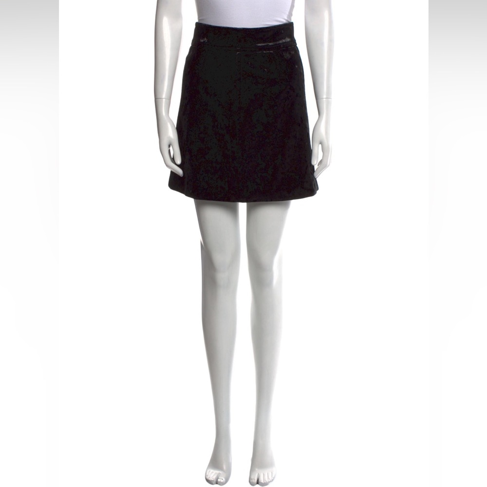 Sandro Black Velvet Mini Skirt